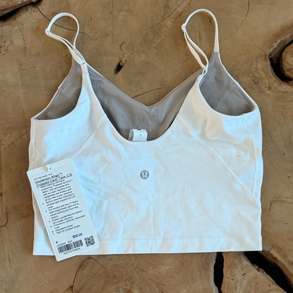 lululemon Align™ Cropped Cami Tank C/D Cup in White. Sz 4 NWT - Picture 6 of 8